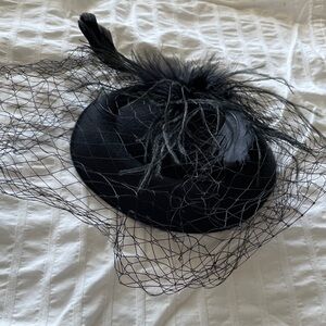 Fascinator Black Feathered Hat